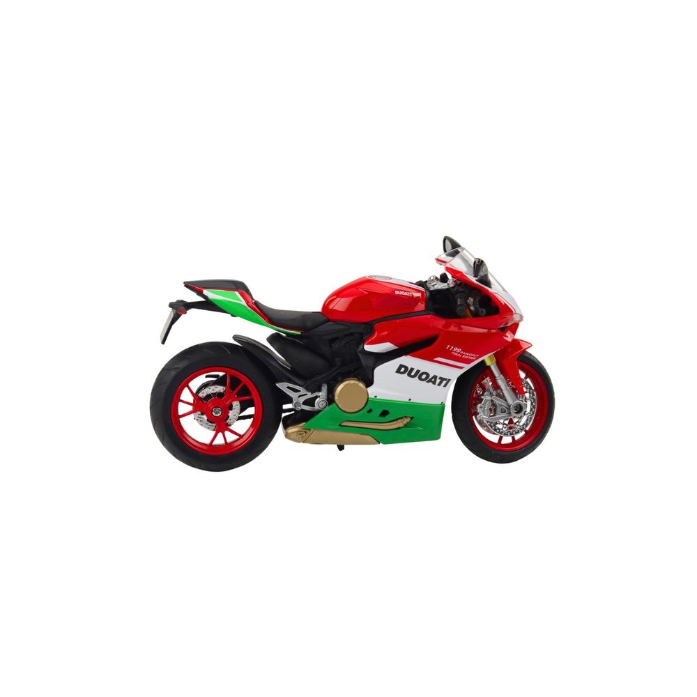 Sportinis metalinis motociklas raudonas žalias žibintas skamba 1:12