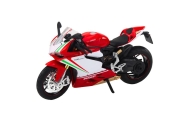 Metalinis sportinis motociklas raudonos baltos šviesos garsai 1:12