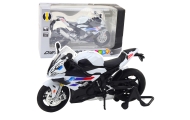 Sports Motorcycle Metal Lights Sounds White S1000 1:12