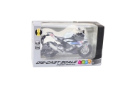 Sportinis metalinis motociklas žibintai Sound White S1000 1:12