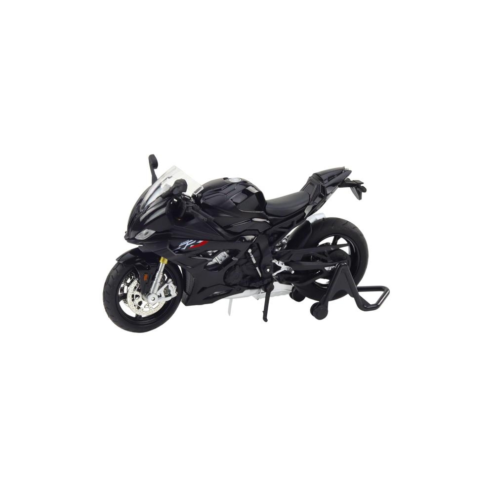 Sportinis metalinis motociklas žibintai Garsas Juodas S1000 1:12