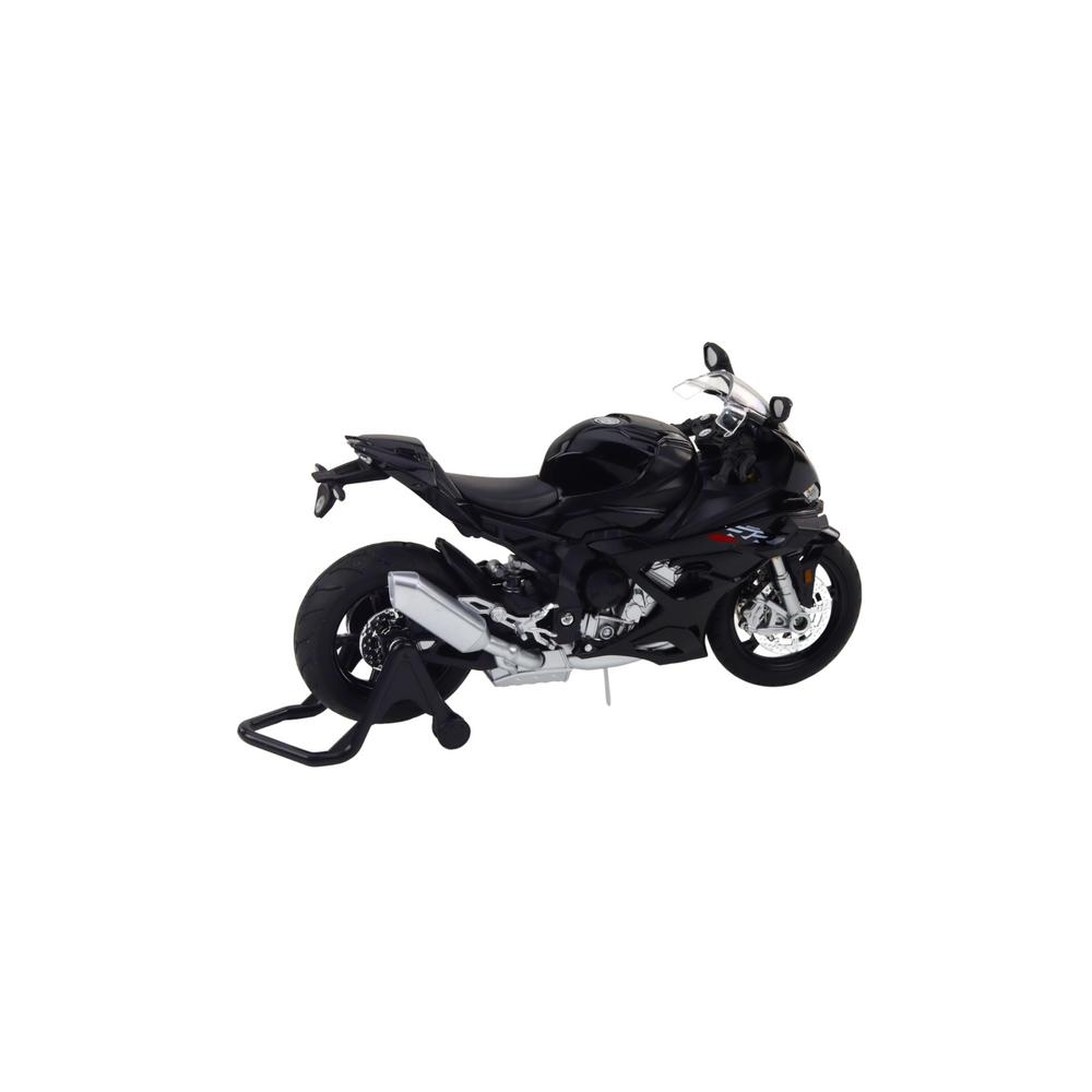 Sportinis metalinis motociklas žibintai Garsas Juodas S1000 1:12
