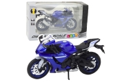 Sports Motorcycle Metal Lights Sounds Navy Blue R1 1:12