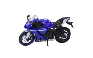 Sportinis metalinis motociklas žibintai Garsas mėlyna R1 1:12