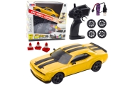 Drifto sportinis automobilis su keičiamais ratais nuotolinio valdymo RC 4WD geltonas sportinis automobilis