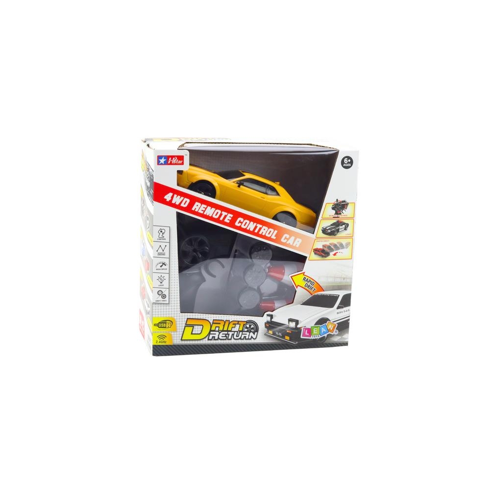 Drift Sports Car Interchangeable Wheels Remote Controlled RC 4WD Yellow Sport