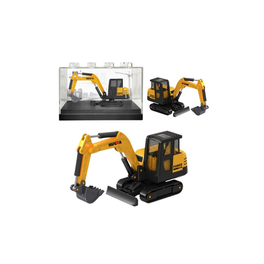Huina Yellow 1:80 Metal Excavator Collectible Model