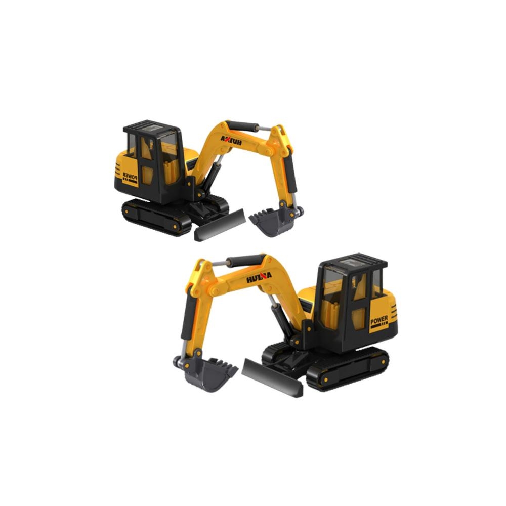 Huina Yellow 1:80 Metal Excavator Collectible Model