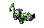 Remote Control Backhoe Loader RC Lights Sound Green Huina 1:14