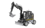 Wheel Excavator With Bulldozer Metal Huina Black 1:50