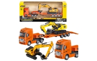 Sunkvežimis su priekaba Metalinis ekskavatorius Huina Orange 1:50