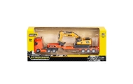 Truck with Trailer Tow Truck Metal Excavator Huina Orange 1:50