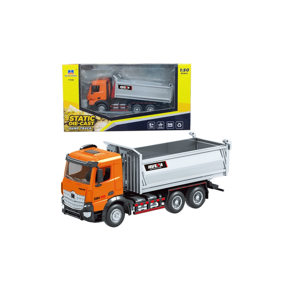 Truck Dumper Metal Huina Orange 1:50