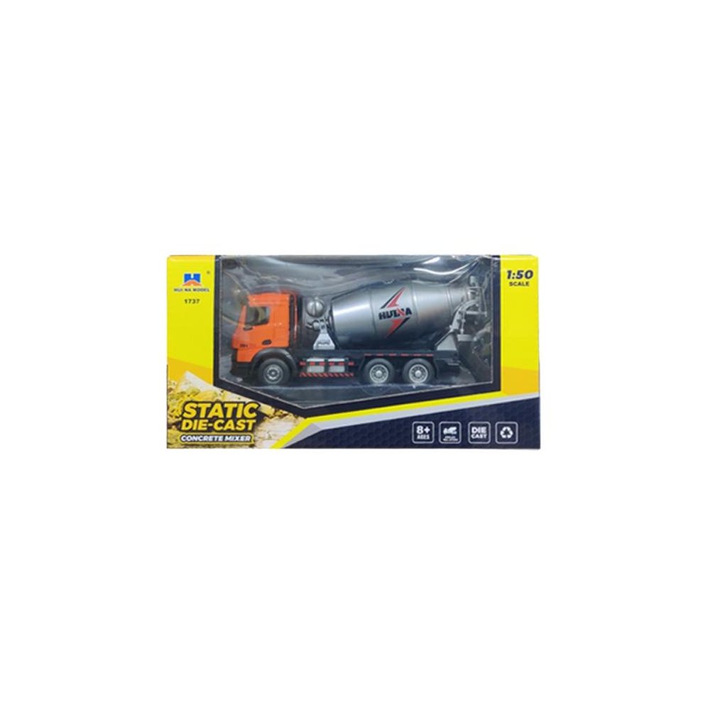 Betono maišyklė Statybinė transporto priemonė Metalinė Huina Orange 1:50