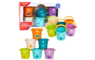 Bath Bucket Set With Holes Colored 6pcs