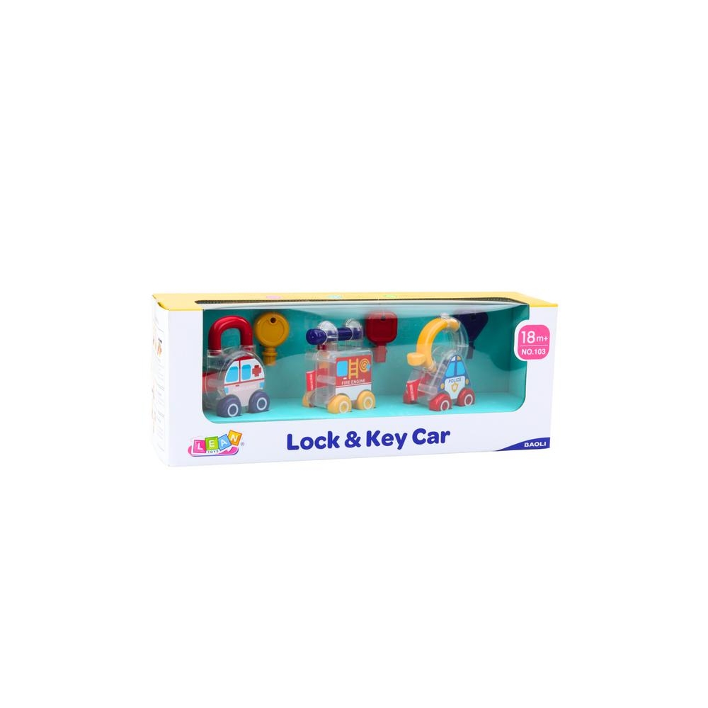 Set of Cars With Key Educational Police Fire Ambulance 3pcs