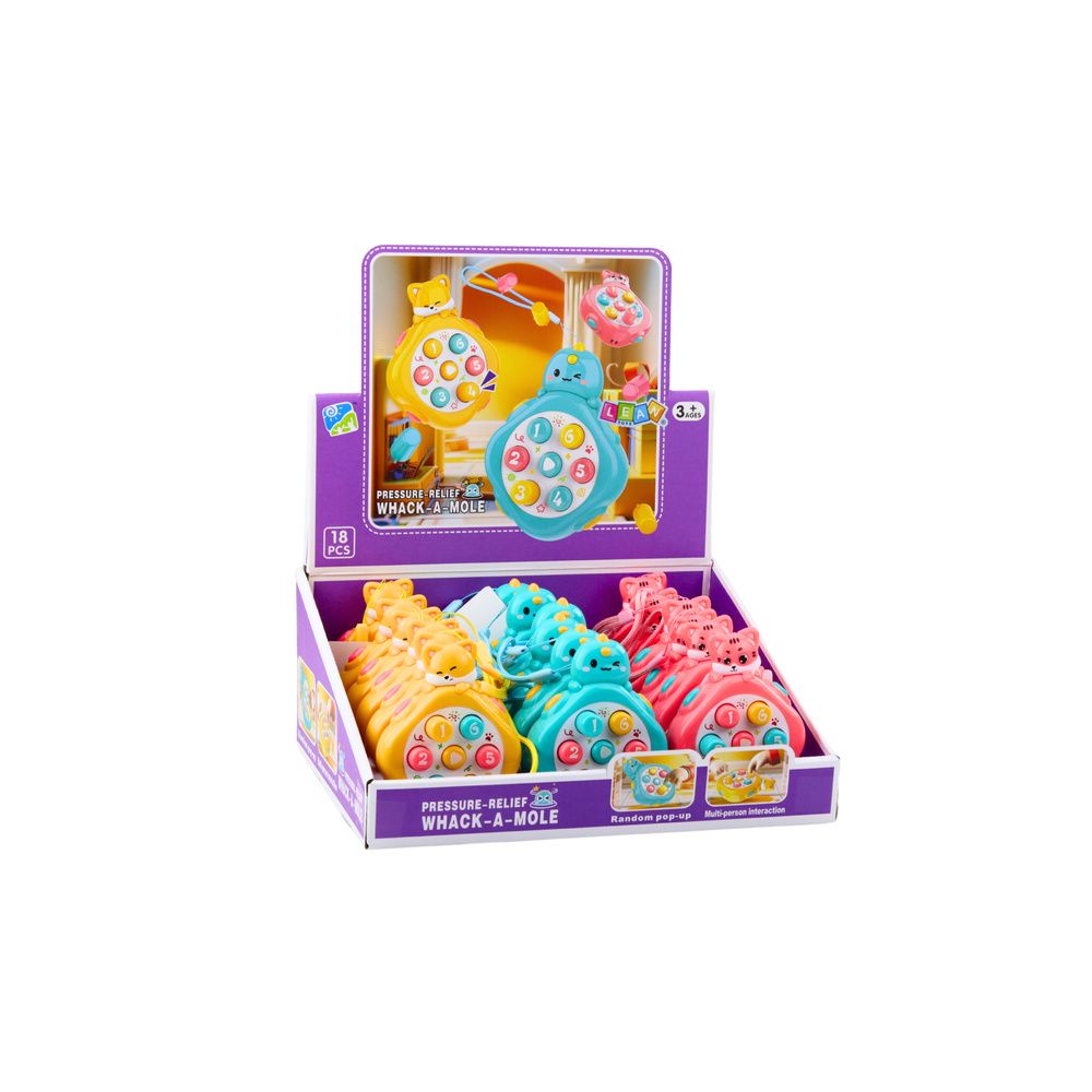 Mini Whack-A-Mole Gra Zręcznościowa Zwierzęta Liczby Kolorowe Mix
