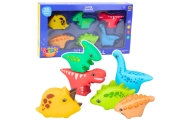 Guminių dinozaurų vonios žaislų rinkinys Spalvotas 6vnt