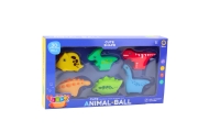Bath Toys Set Rubber Dinosaurs Colorful 6pcs