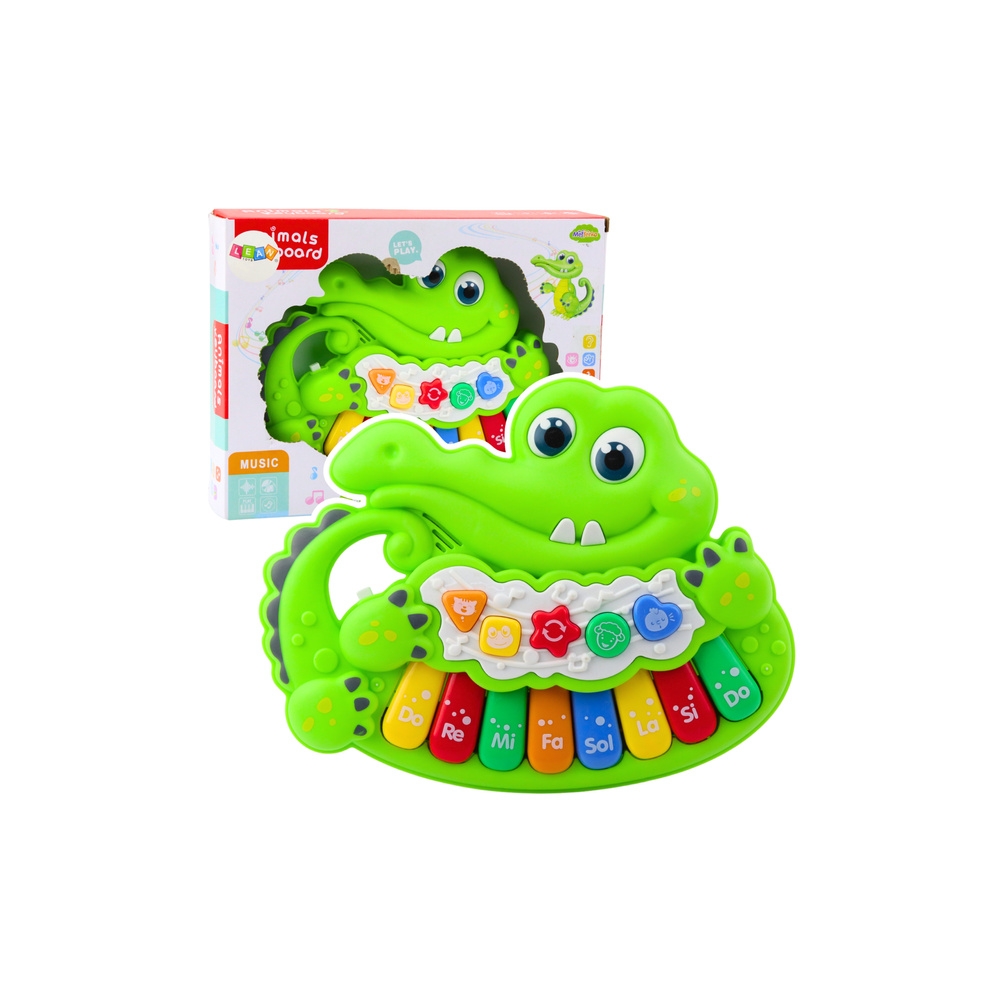 Interactive Baby Piano Lights Sounds Animal Noises Green