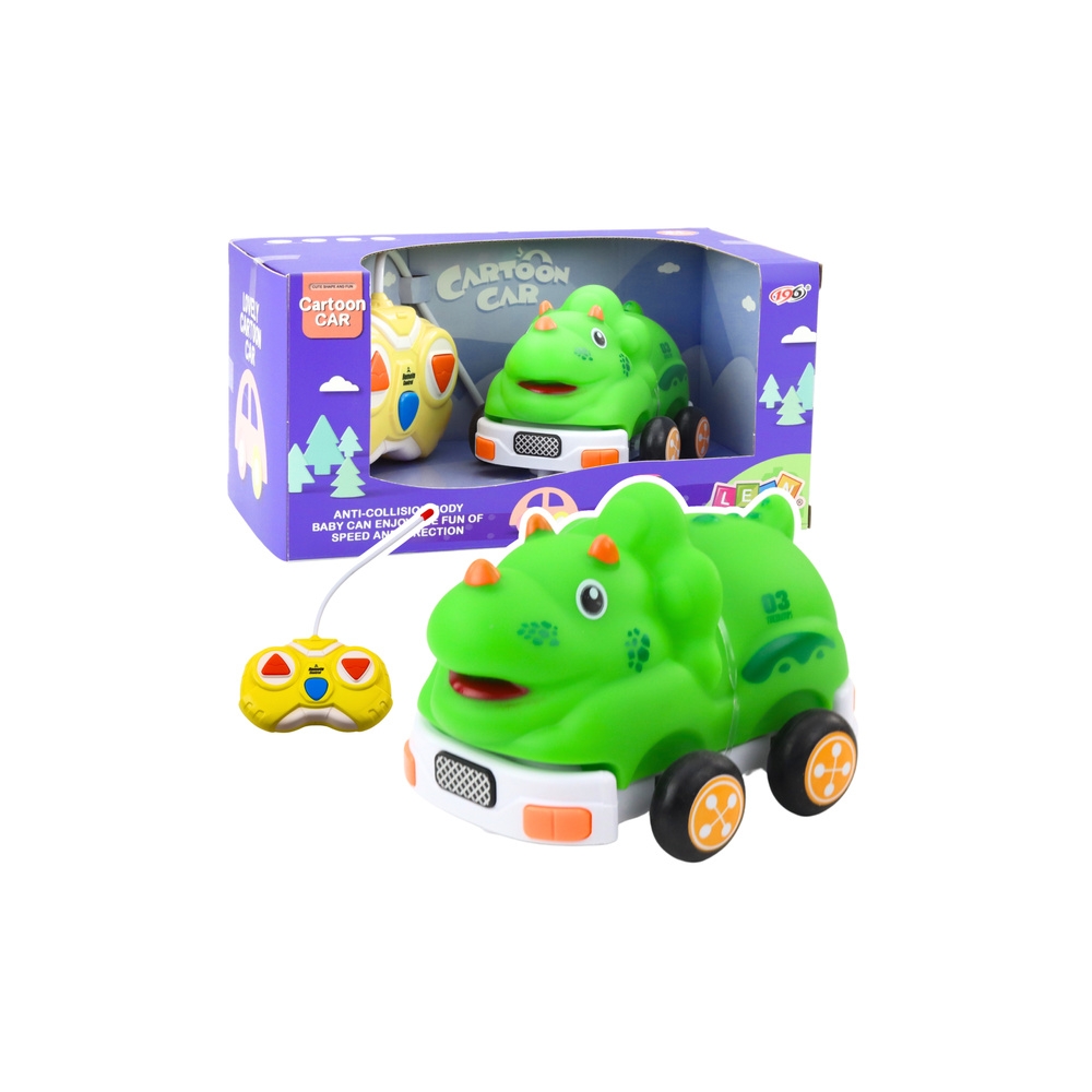 Nuotoliniu būdu valdomas RC automobilis mažyliams "Dinozauras Green
