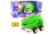 Nuotoliniu būdu valdomas RC automobilis mažyliams "Dinozauras Green