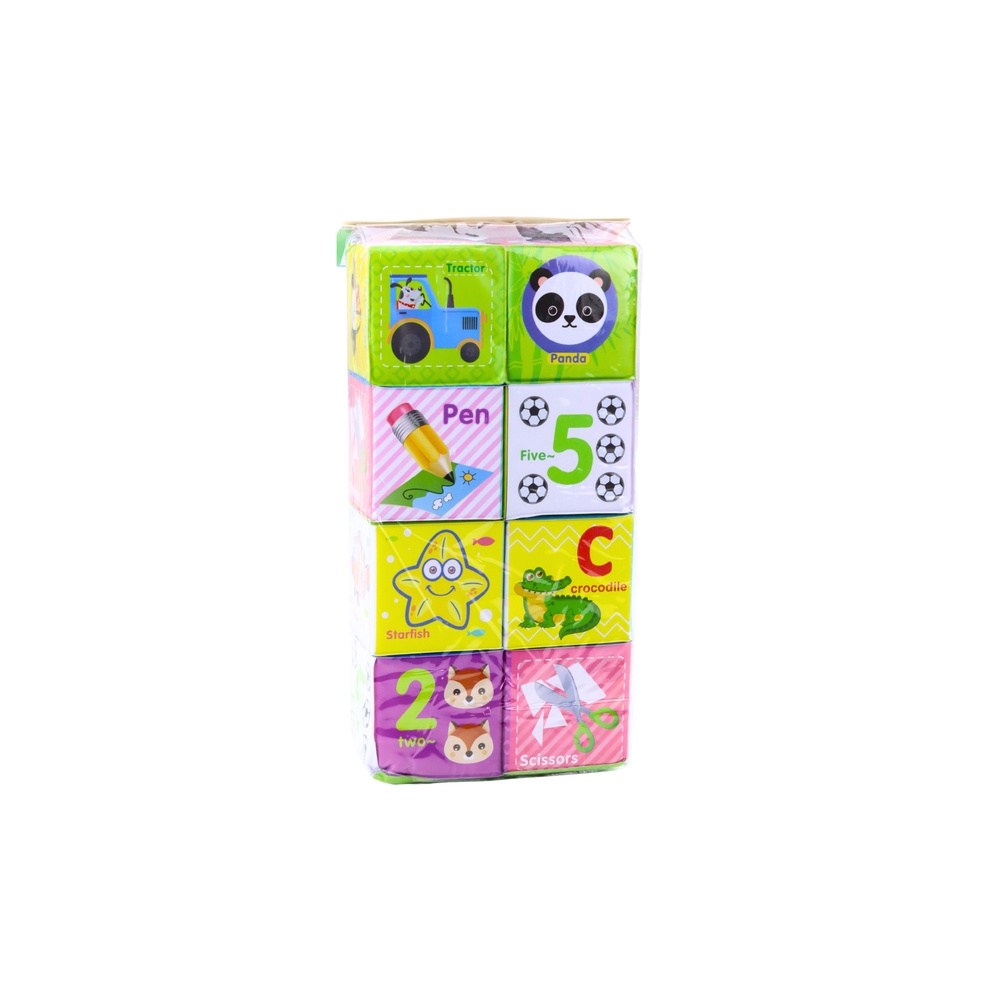 Educational Blocks Cubes Colored Letters Animals Learning 8pcs.