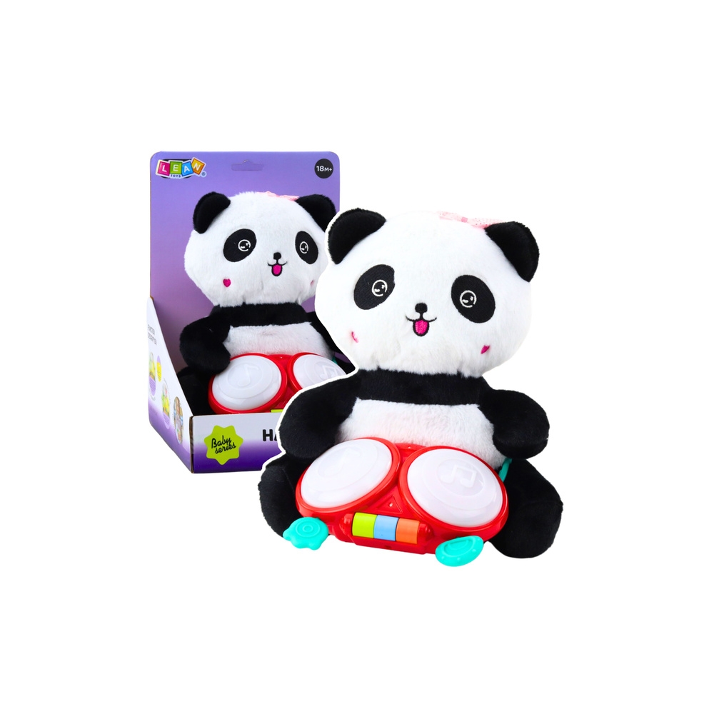 Pliušinė panda su būgnais talismanas Snuggle Lights Sounds