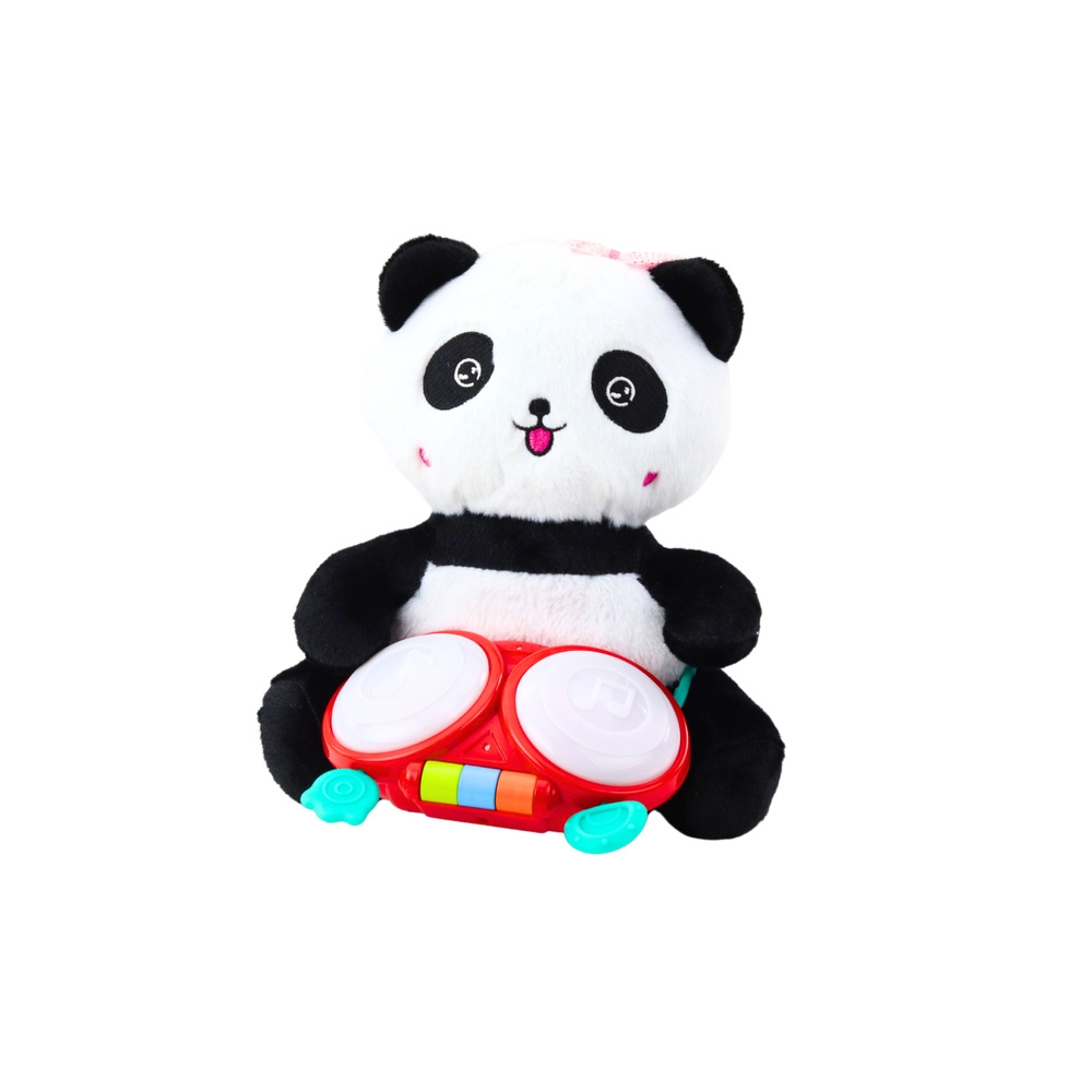 Pliušinė panda su būgnais talismanas Snuggle Lights Sounds