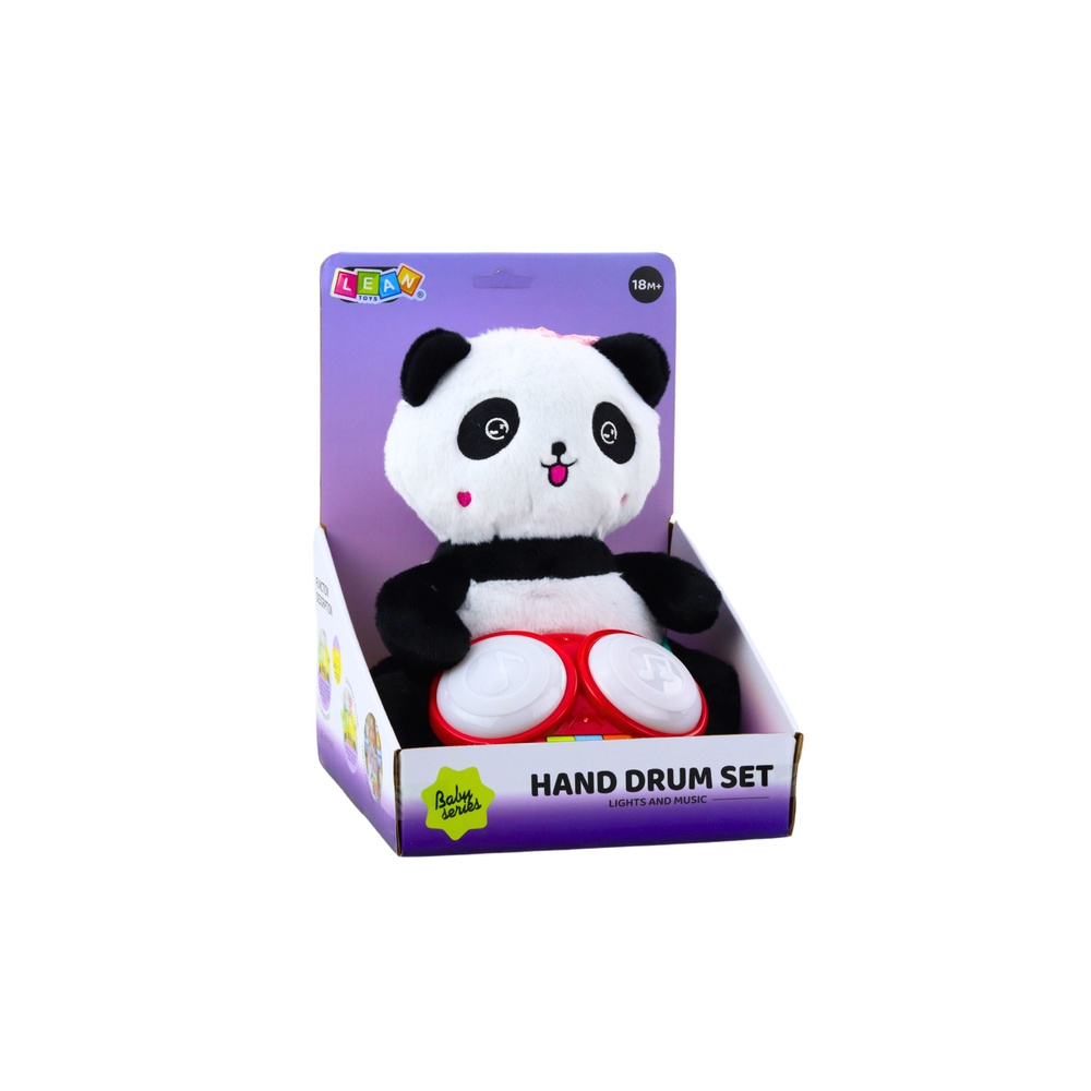 Pliušinė panda su būgnais talismanas Snuggle Lights Sounds