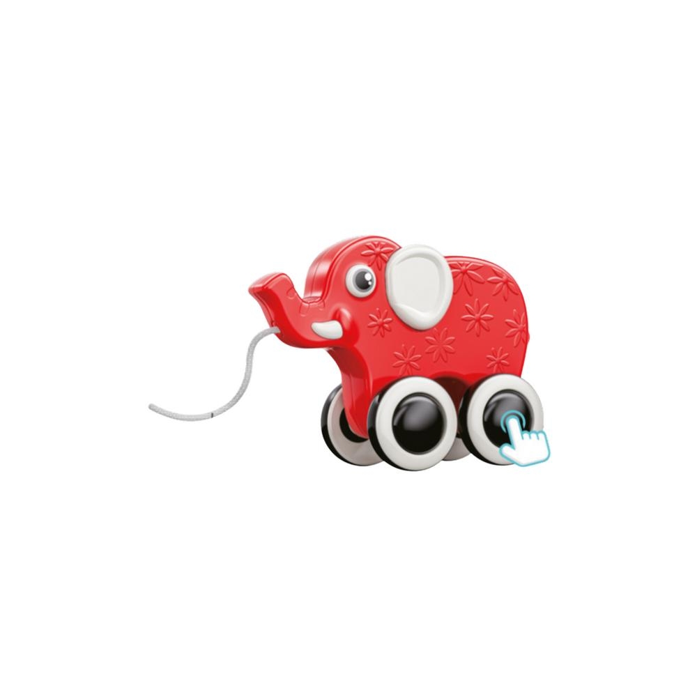 Traukiamas žaislas Dramblys Squeaker Eco, Raudonas