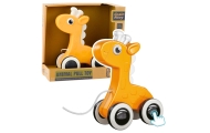 Giraffe Pull String Toy Squeaker Eco Yellow