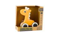 Giraffe Pull String Toy Squeaker Eco Yellow