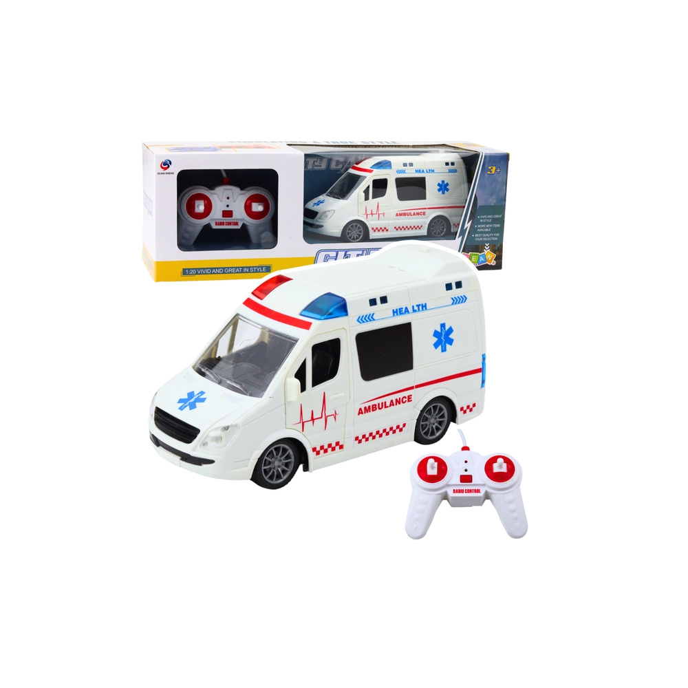 Remote Control Ambulance RC Lights Sounds 1:20 White