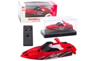 Remote Controlled RC Motorboat White and Red 15cm