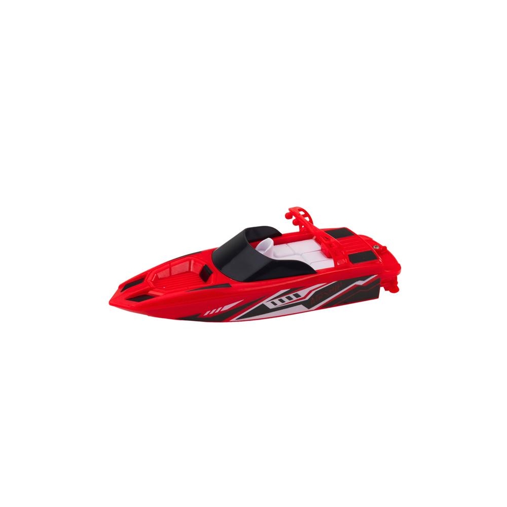 Nuotoliniu būdu valdoma RC motorinė valtis raudona ir balta 15 cm