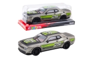 Rear-wheel drive sports racing car silver green