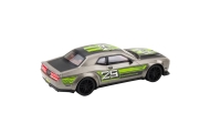 Rear-wheel drive sports racing car silver green