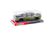 Rear-wheel drive sports racing car silver green