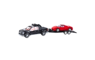 Visureigių rinkinys su priekaba ir sportiniu automobiliu 59cm, juoda/raudona