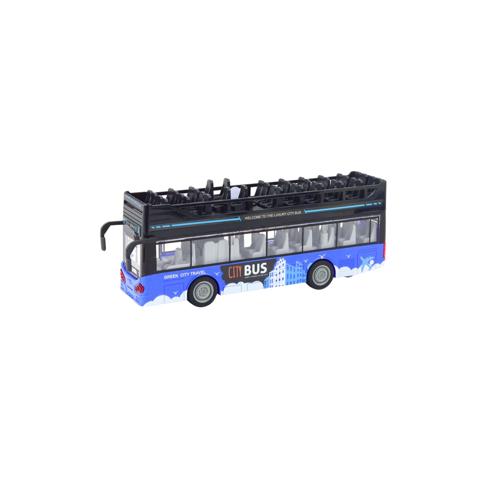 Dviaukštis miesto autobusas 1:16 Važiuoti Šviesos Garsas Mėlyna-Žaislai, Auto ir transporto žaislai, Mašinos-e-vaikas