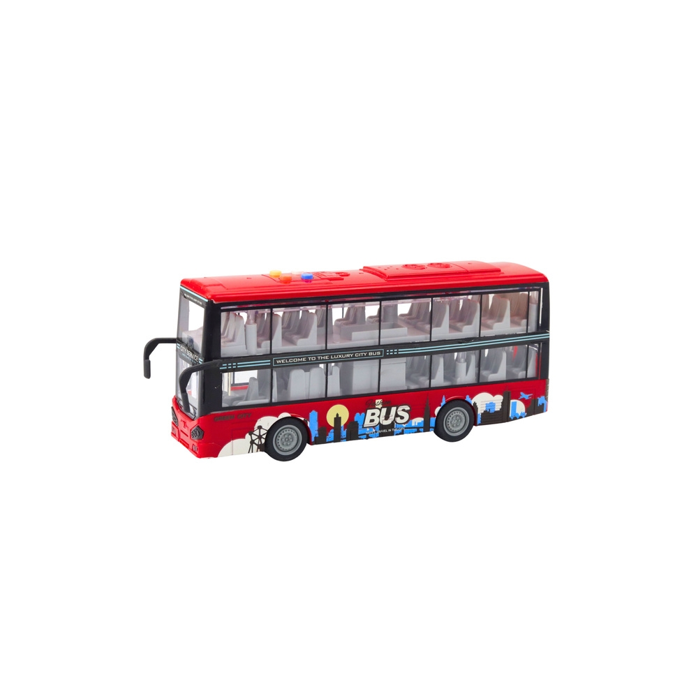 Autobus Miejski Piętrowy 1:16 Napęd Światła Dźwięki Czerwony