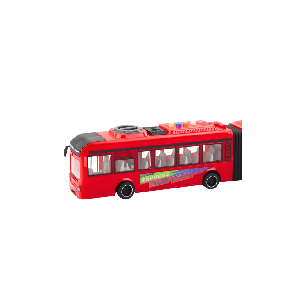 Autobus Przegubowy Otwierane Drzwi Światła Dźwięki Czerwony 1:16