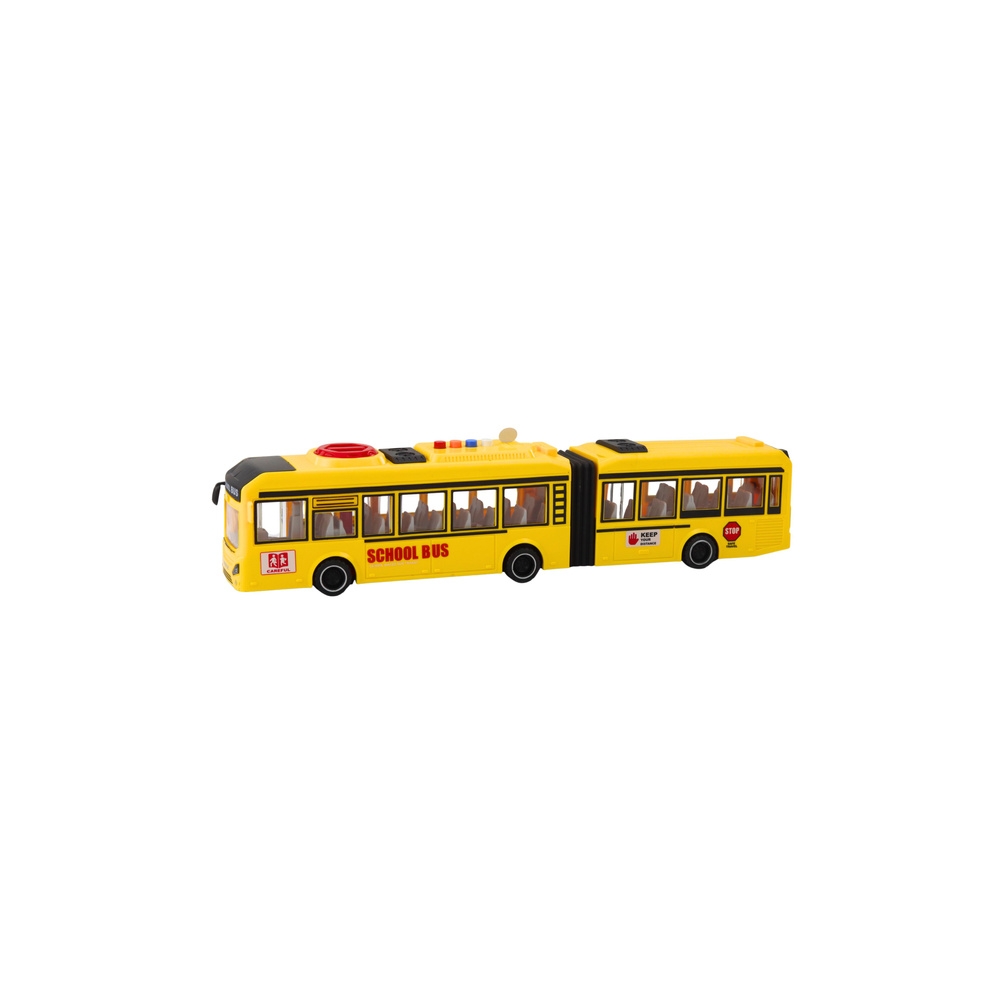Sujungtas mokyklinis autobusas Atidarytos durys Šviesos garsai Geltonas 1:16-Žaislai, Auto ir transporto žaislai, Mašinos-e-vaik