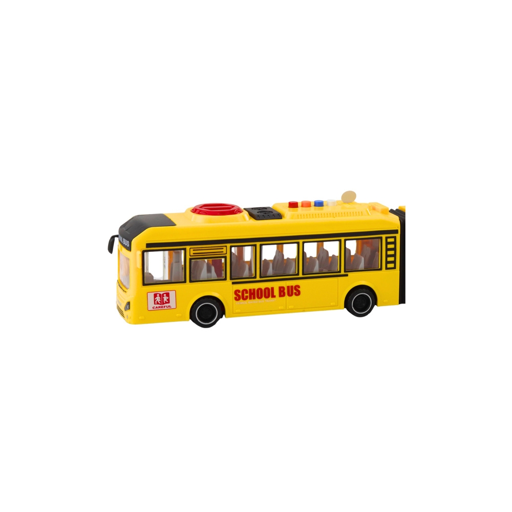 Sujungtas mokyklinis autobusas Atidarytos durys Šviesos garsai Geltonas 1:16-Žaislai, Auto ir transporto žaislai, Mašinos-e-vaik