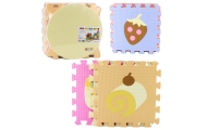 Minkšta dėlionė Edukacinis putų kilimėlis EVA Fruit Candy Pastel 16 el.