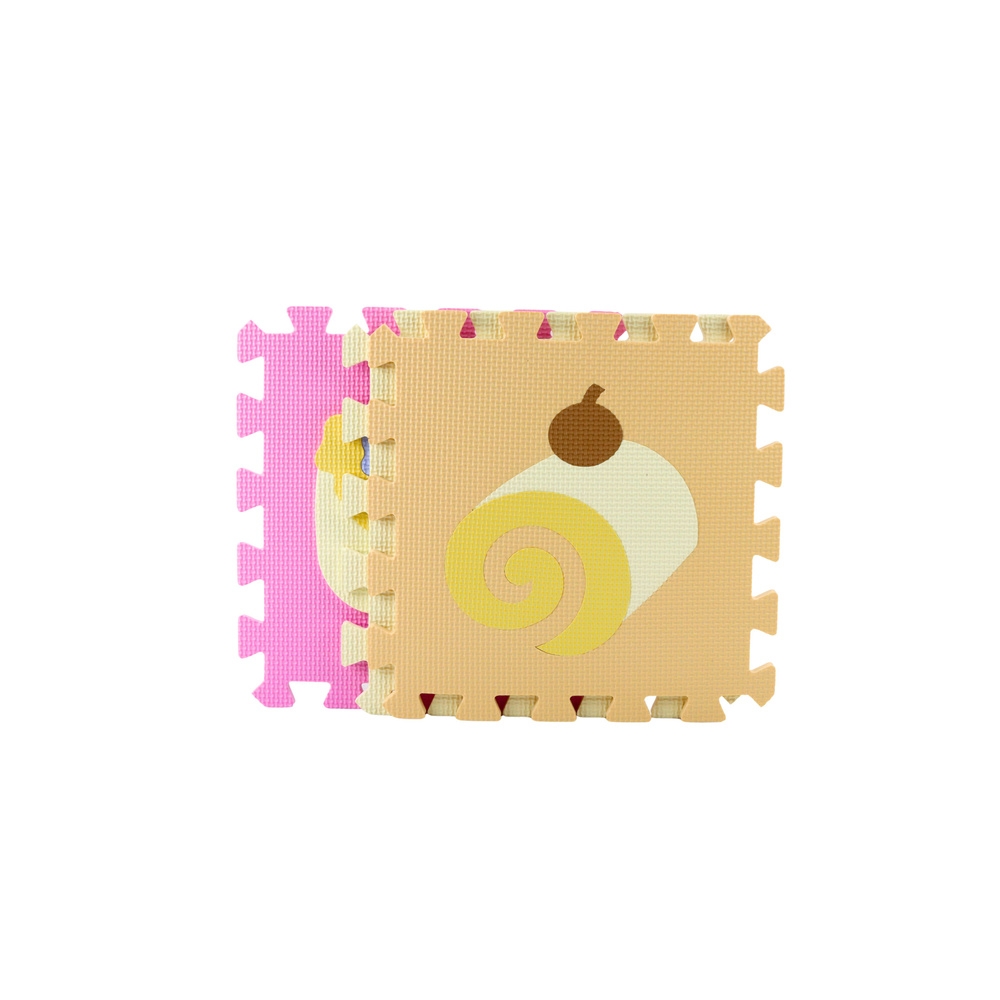 Minkšta dėlionė Edukacinis putų kilimėlis EVA Fruit Candy Pastel 16 el.