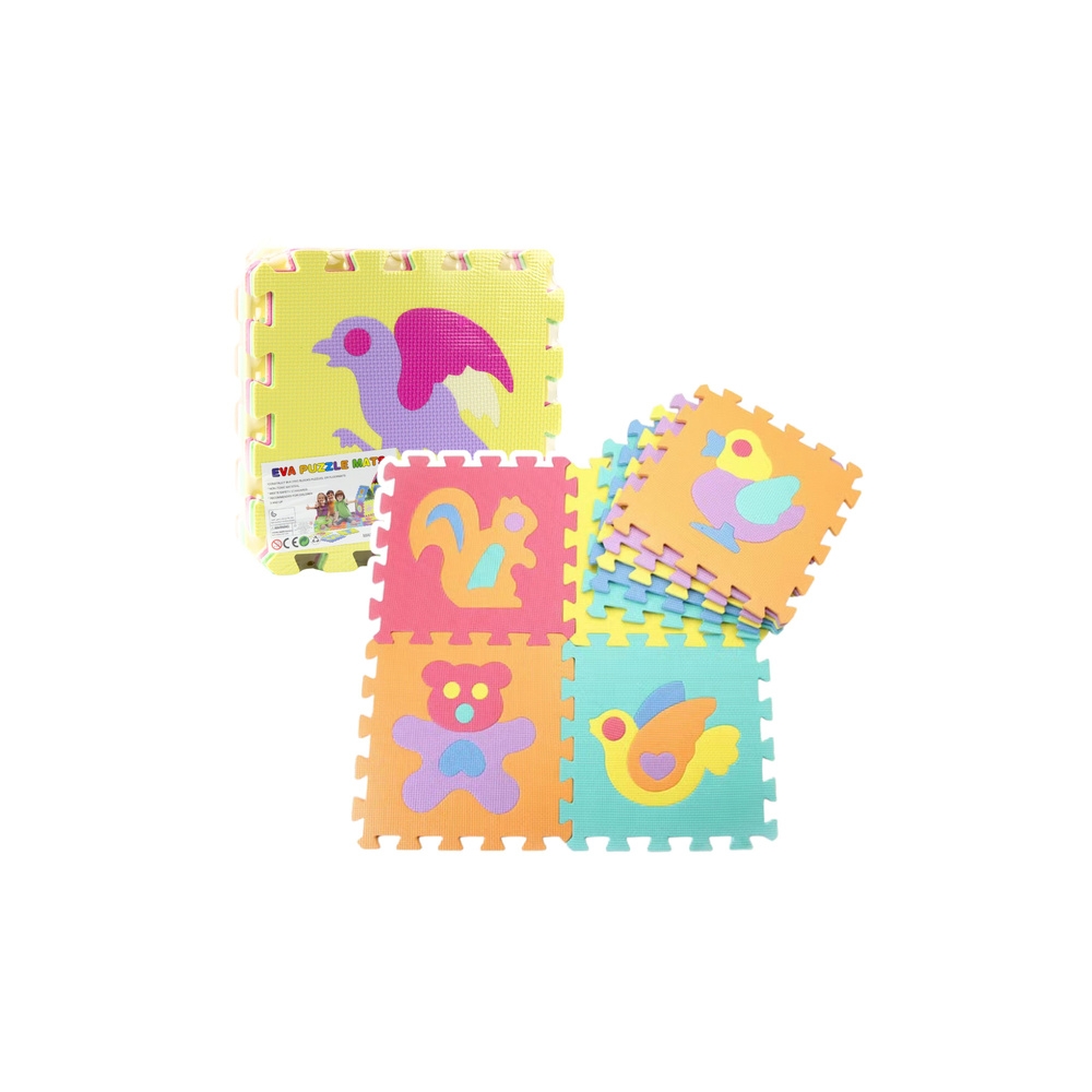 Miękkie Puzzle Mata Edukacyjna Zwierzęta Pianka EVA Kolorowe 9 el.