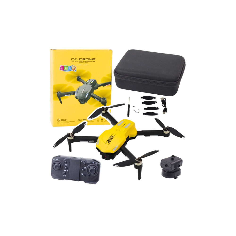 Dron D11 Zdalnie Sterowany Kamera HD WIFI Sterowanie Gestami Pilot Żółty