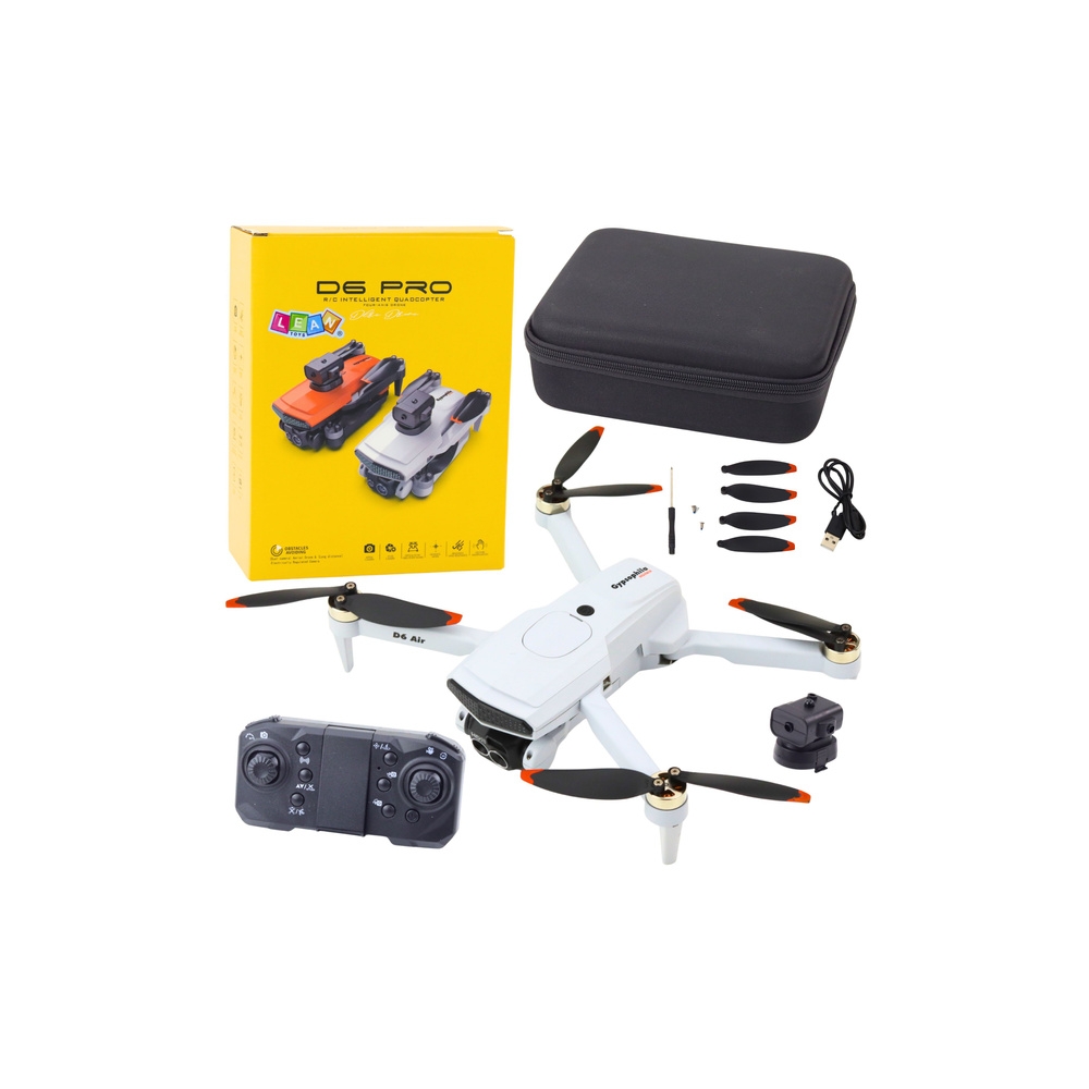 Dronas D6 PRO Fotoaparato žibintai LED programėlė Šviesiai pilka